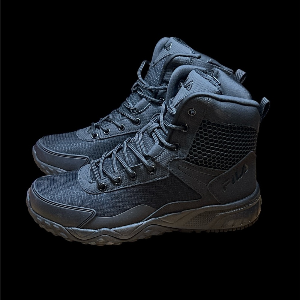 Size 6 - Fila Womens Chastizer Military & Tactical Boots - Black/Black/Black